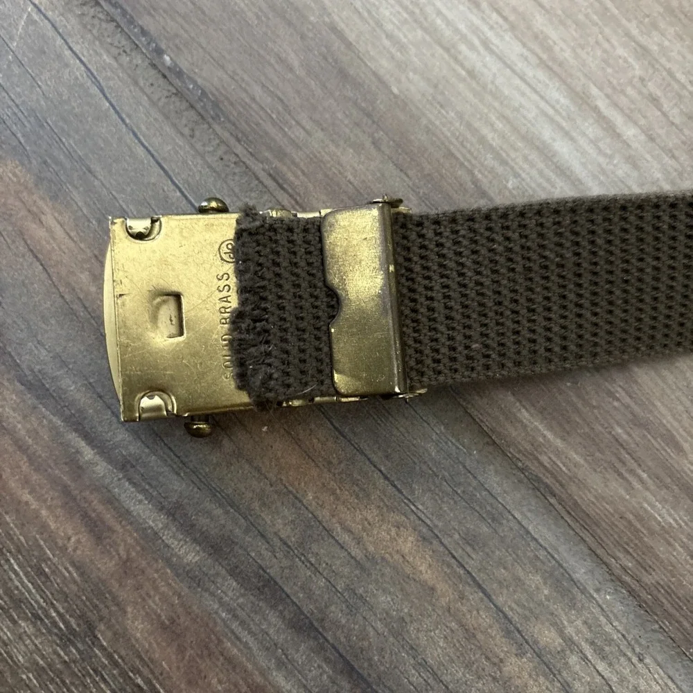 Vintage Boy Scout Belt Memorabilia Uniform Adjustable Cloth Brass Buckle 48 Inch